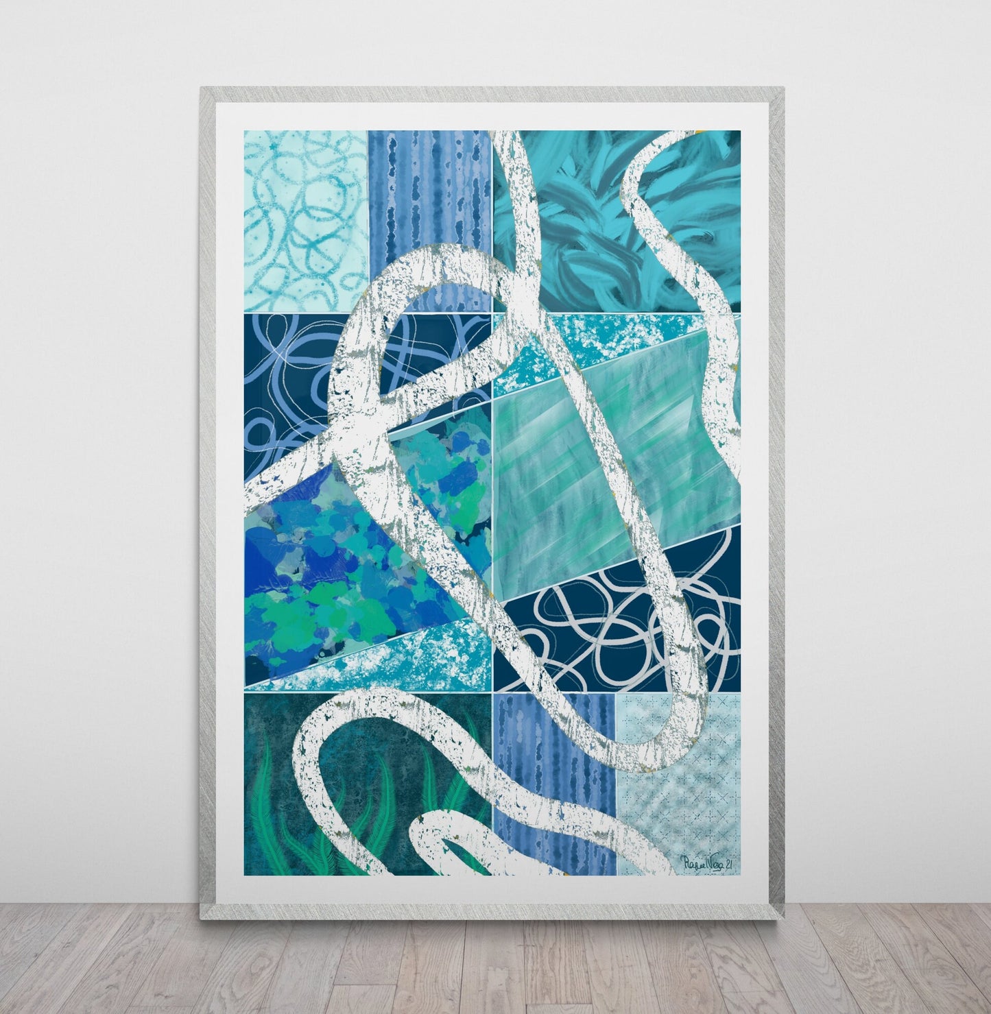 Blue Minimalist Wall Art.