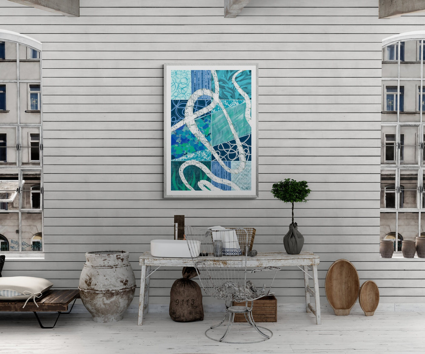 Blue Minimalist Wall Art.